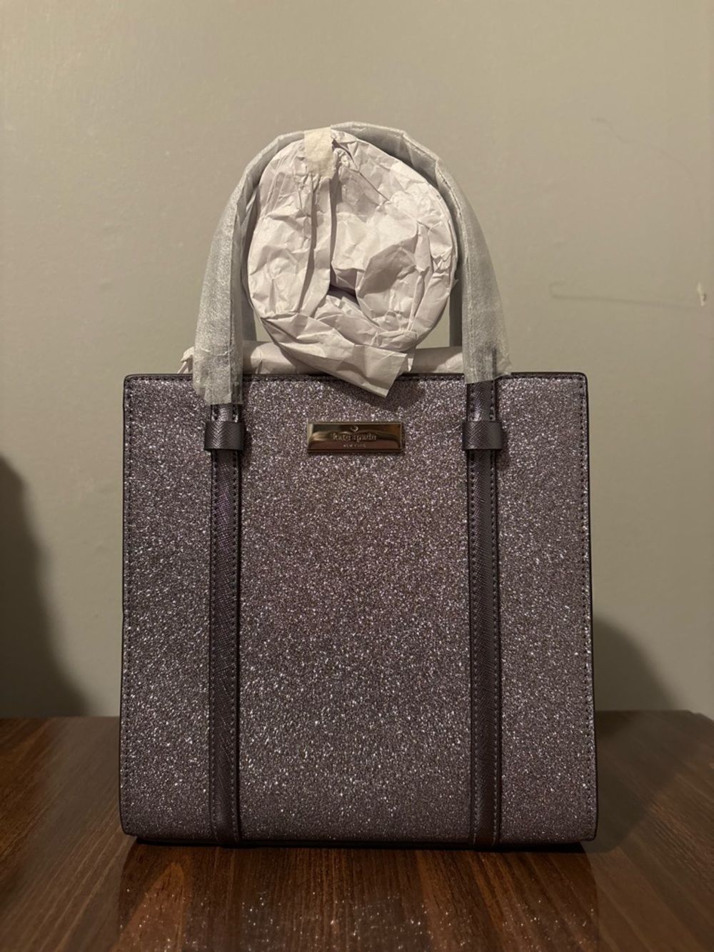 Kate Spade Glitter Tote Bag in Metallic